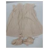 Vintage Handmade Baby Gown & Booties