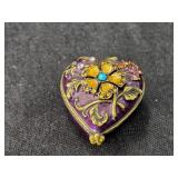 Jay Strongwater Aria Floral Heart Enamel Trinket