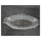 18" Vintage Glasbake Clear Glass Fish-shaped