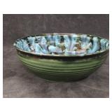 9.25"ï¿½3.25" Handmade Ceramic Serving Bowl with a