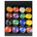 (16) Clear Pool Balls w/Michael Printed on Them
