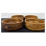 (4) Ozark Original Small Wooden Walnut Bowls