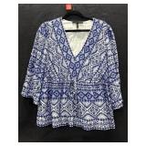 BCBGMAXAZRIA V- Neck Blouse Sz Large