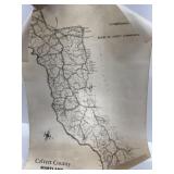 Vintage Road Map of Calvert County, Maryland