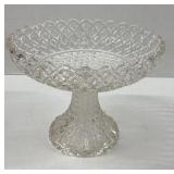 VTG Imperial Glass Diamond Cut Lace Edge Pedestal