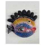 VTG Handmade Mexican Folk Art Fish Mask Coconut