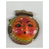 VTG Handmade Coconut Shell Mexican Folk Art Head