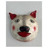 Handmade Mexican Folk Art Coconut Shell Pig Mask