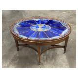 28?x 20?x17? Wood Coffetable w/Mosaic Glass Top