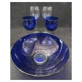 (4) Wine Glasses & Beautiful Bowl