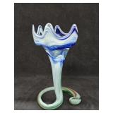 Vintage Sooner Art Glass Hand-blown Trumpet Vase