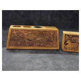 LaserCraft Wooden Desk Organizer & Matching Tape