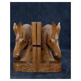 Vintage Handcarved Matched Wooden Horse Head