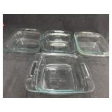 (4) Pyrex Glass Baking Pans