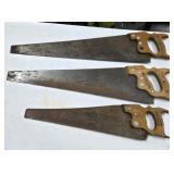 (3) Vintage Henry Disston & Sons Hand Saws