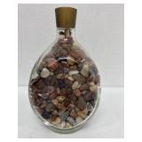 8" Display Jar Containing Assorted Tumbled and