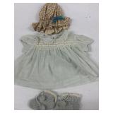 Sz S VTG Honey Suckle Baby Dress, Handmade