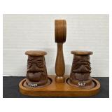Ozark Original Salt & Pepper + Holder Wooden