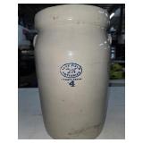 4-Gallon Stoneware Butter Churn Crock w/Lid Made