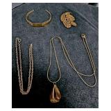 Chains, Jasper Pendant, Bracelet & Brooch