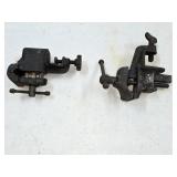 (2) Small Vtg Clamp On Bench Vises
