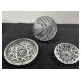 Vintage Open Glass Bowl & Glass Coasters
