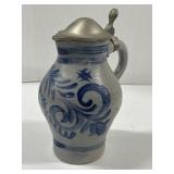 Vintage German Salt Glaze Stoneware Pitcher with