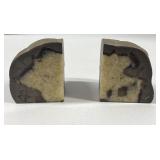 Pair of Septarian Geode bookends Also Referred