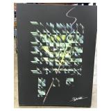Signed Contemporary Abstract Canvas w/ 3D Artwork