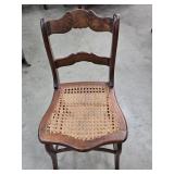 Vintage Wood Side Chair with a Cane Seat