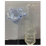 Clear Glass Vase & Glass Lily Flower