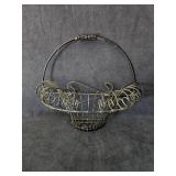 Vintage Wrought Iron Wall-Hanging Basket or