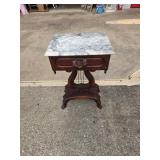 18"ï¿½14"ï¿½28" Vintage Harp-style Side Table with a