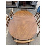 Wooden Dinning Table w/ Extension Leaf & Chairs