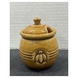 Stoneware Orange Honey Pot
