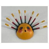 VTG Handmade Coconut Shell Mexican Folk Art Head