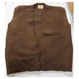 Sz XL Hand Made Brown Knitted Vest