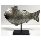 16.5" Metal Mosaic Fish on Stand