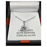 NIB Lab Created White Sapphire & Sterling Silver