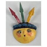 VTG Handmade Coconut Shell Mexican Folk Art Head