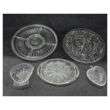 (1) Divided Glass Plate, (1) Serving Plate, S