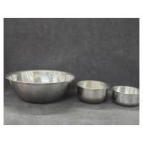 8qt Stainless Mixing Bowl & (2) Small Stainless