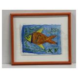 17ï¿½x15ï¿½ Framed Fish Art Inspired by the Artist