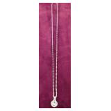 Sterling Silver Twist Chain w/White Sapphire