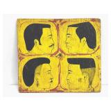 17.5ï¿½x16ï¿½ Wooden Hand Painted West African Barbers