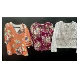 (3) Floral Tops Sz M