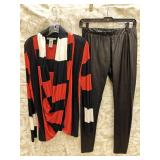 MD Sharon Young Wrap Sweater & INC Shiny Leggings