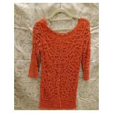 Sz 8 INC Cotton Orange Crochet Dress