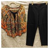 Sz 8/MD Hale Bob Silk Top w/ Black Tank & Stretch