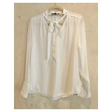 Sz 10 White House Black Market Tie Neck Blouse